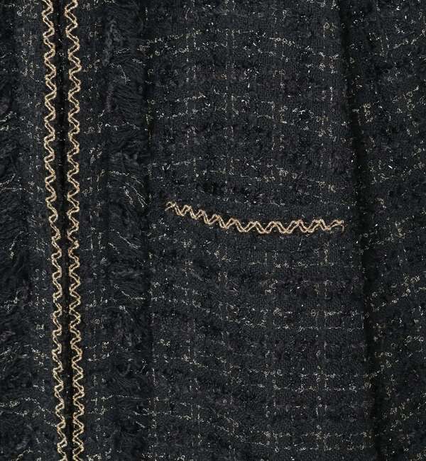 Liesse「ブレード使いノーカラーツイードジャケット」|ノーカラージャケット|