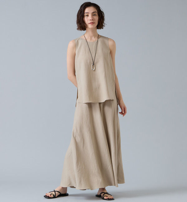 Liesse「レーヨン/リネンノースリーブプルオーバー」|シャツ・ブラウス|