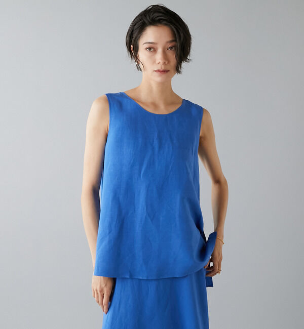 Liesse「レーヨン/リネンノースリーブプルオーバー」|シャツ・ブラウス|