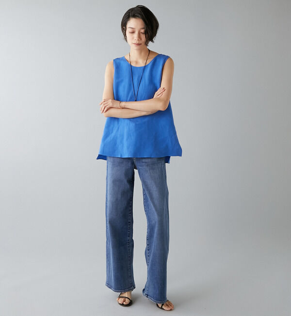 Liesse「レーヨン/リネンノースリーブプルオーバー」|シャツ・ブラウス|