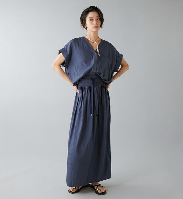 Liesse「フレンチスリーブギャザーブラウス」|シャツ・ブラウス|