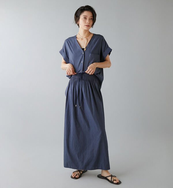 Liesse「フレンチスリーブギャザーブラウス」|シャツ・ブラウス|