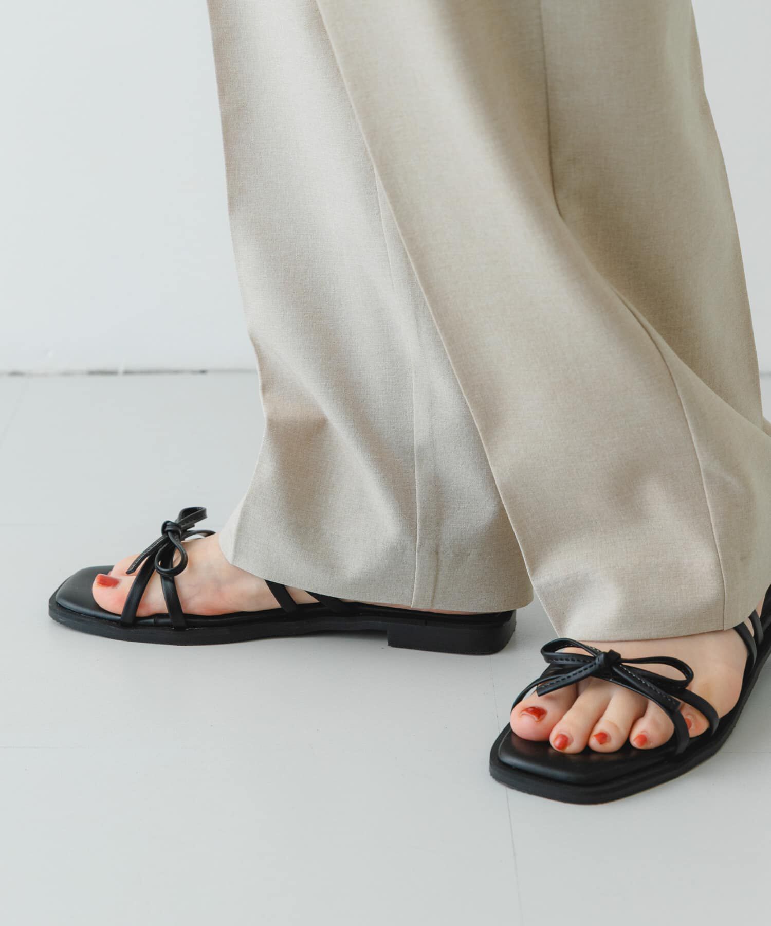 RODE SKO「『MADE IN JAPAN』ダブルリボンフラットサンダル」|サンダル|