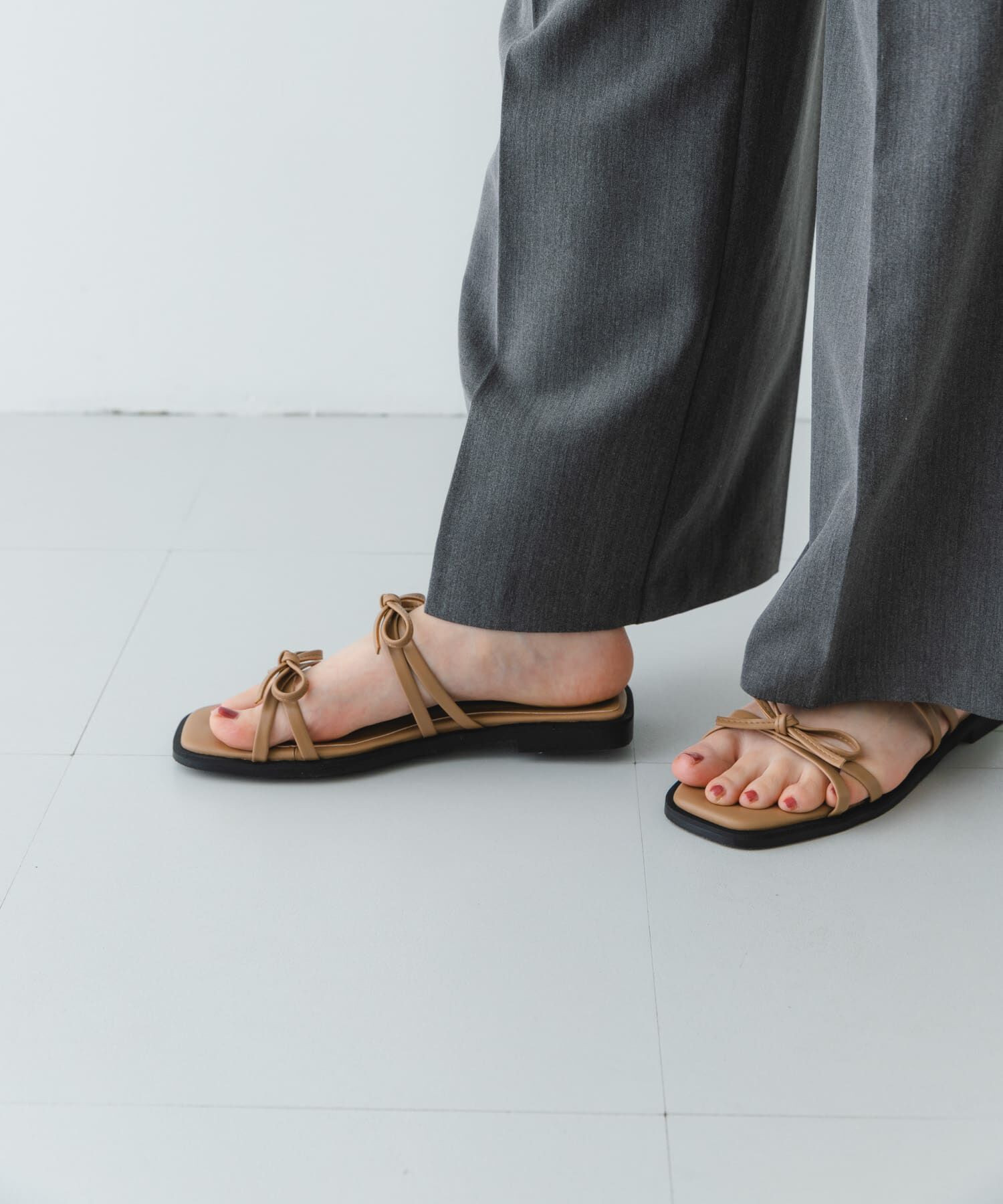 RODE SKO「『MADE IN JAPAN』ダブルリボンフラットサンダル」|サンダル|