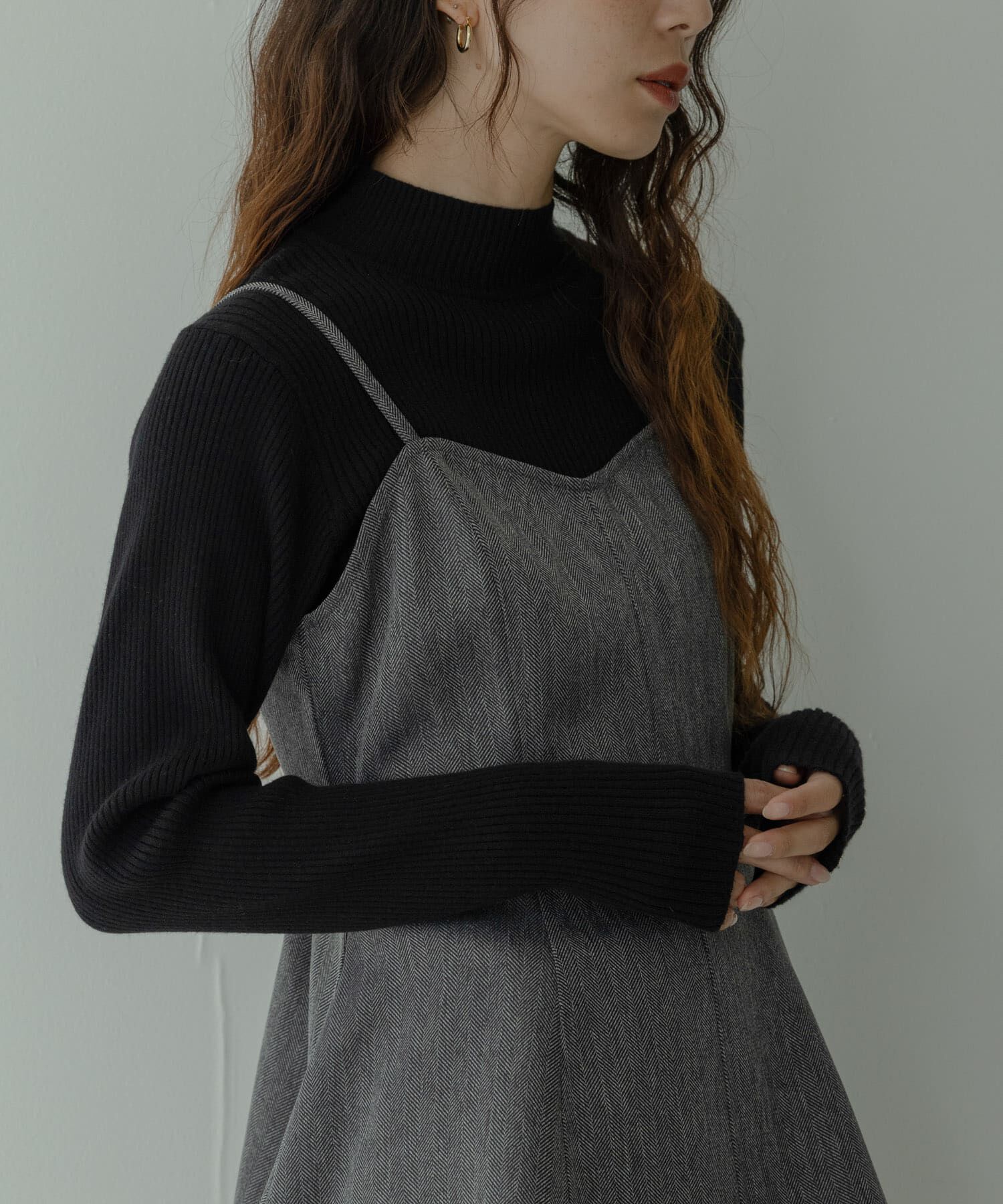 Sonny Label 「ウォッシャブルリブハイネックニットプルオーバー」|ニット・セーター|ブラック