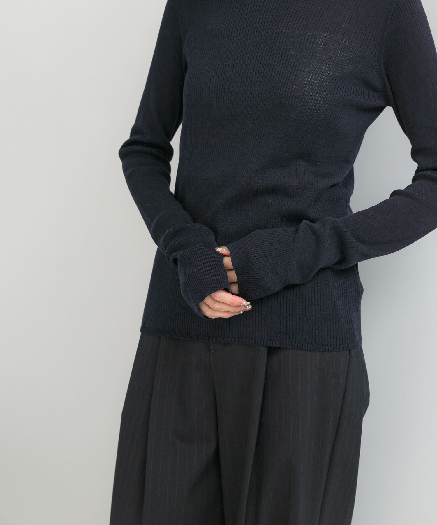 URBAN RESEARCH ROSSO「シルク混リブデザインニット」|ニット・セーター|