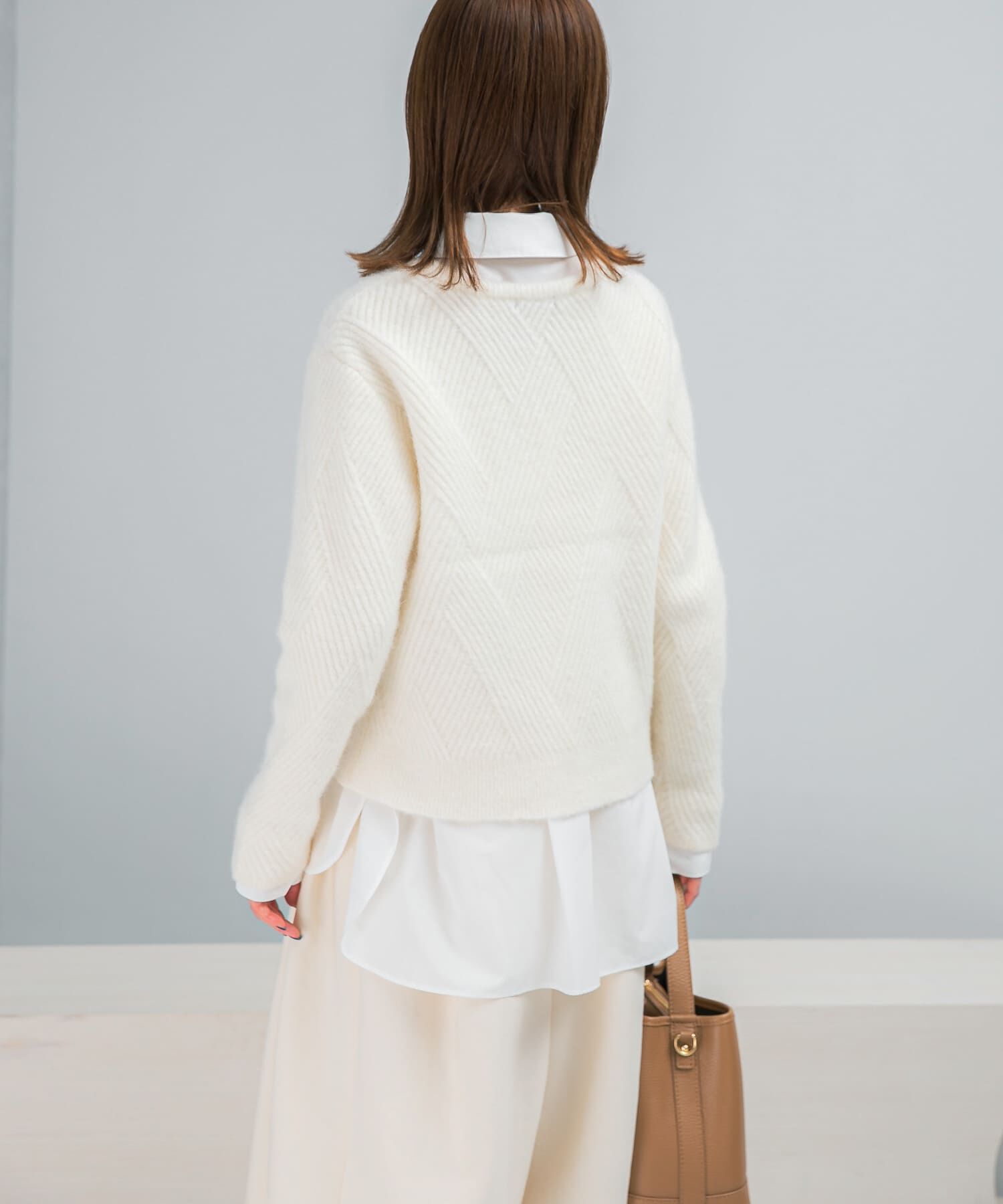 URBAN RESEARCH ROSSO「ダイヤ柄編ラメミックスニット」|ニット・セーター|