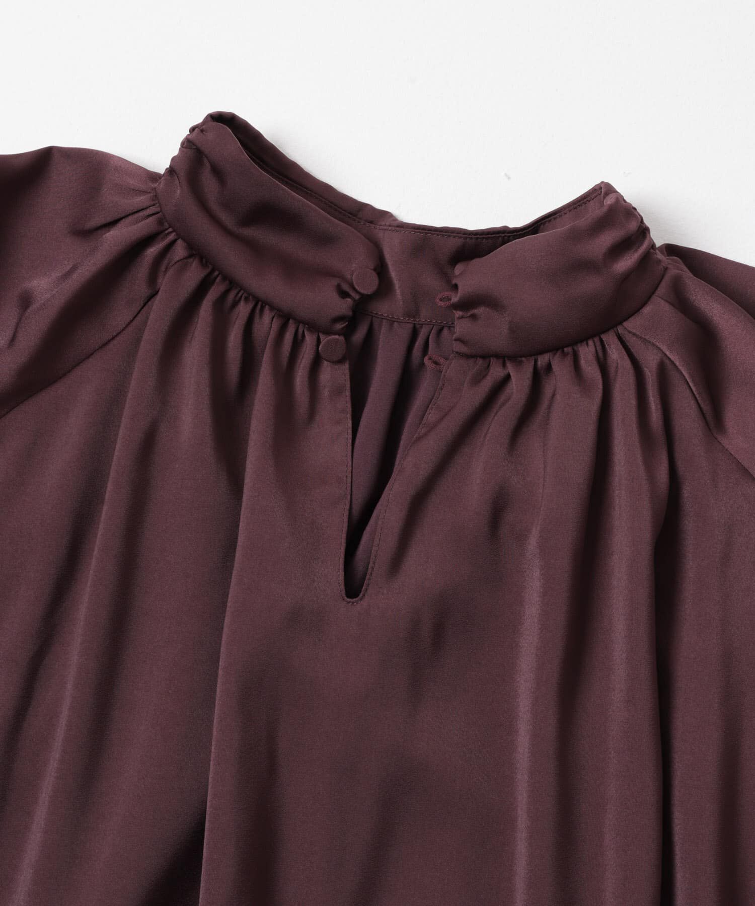 URBAN RESEARCH ROSSO「ハイネックギャザーサテンドレス」|ワンピース|