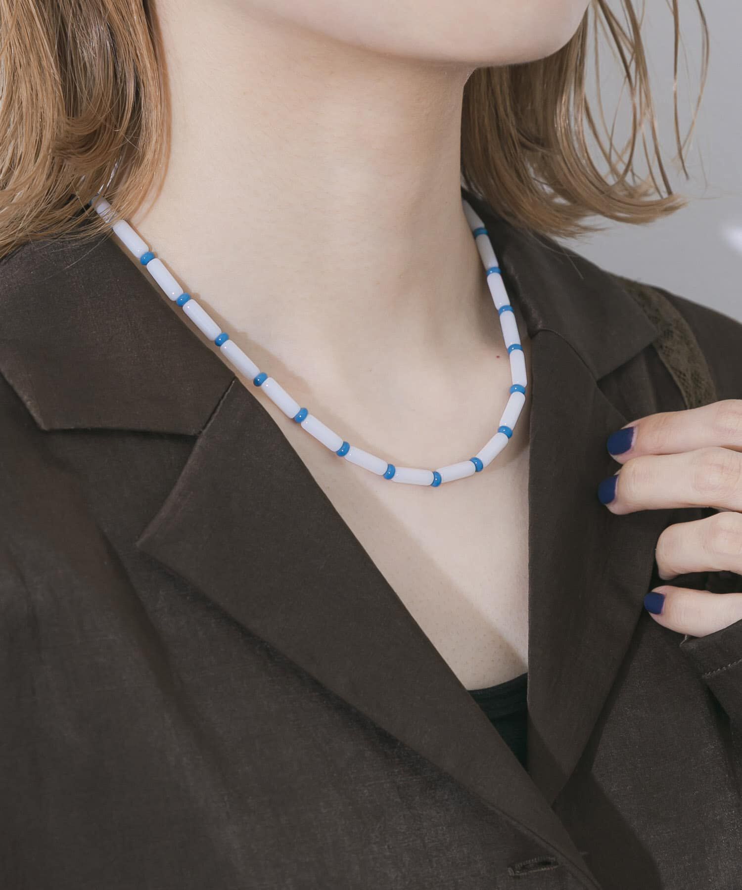 SMELLY「ツートーンビーズネックレス」|ネックレス|