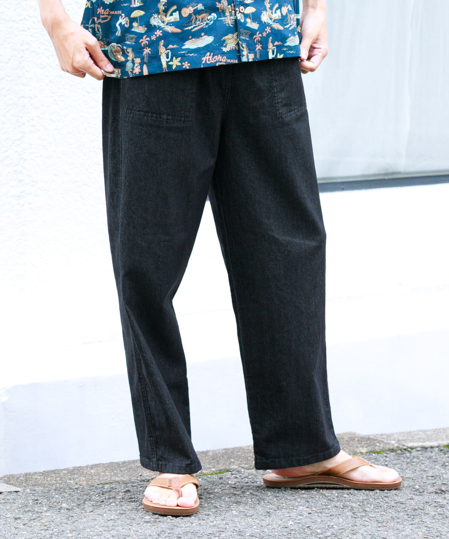 Sonny Label 「接触冷感デニムイージーパンツ」|デニム|