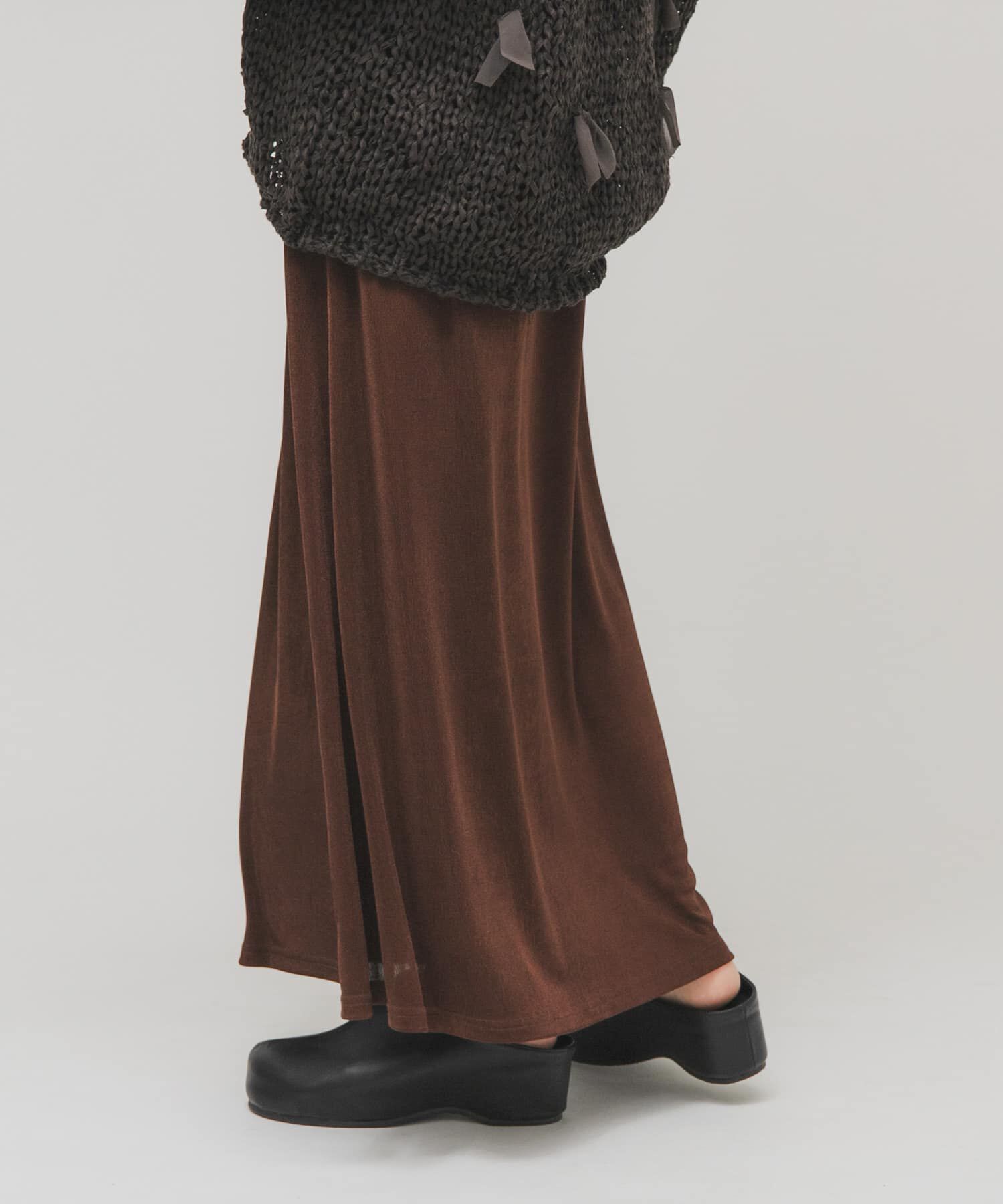  「シャイニーイージースカート」|スカート|ブラウン