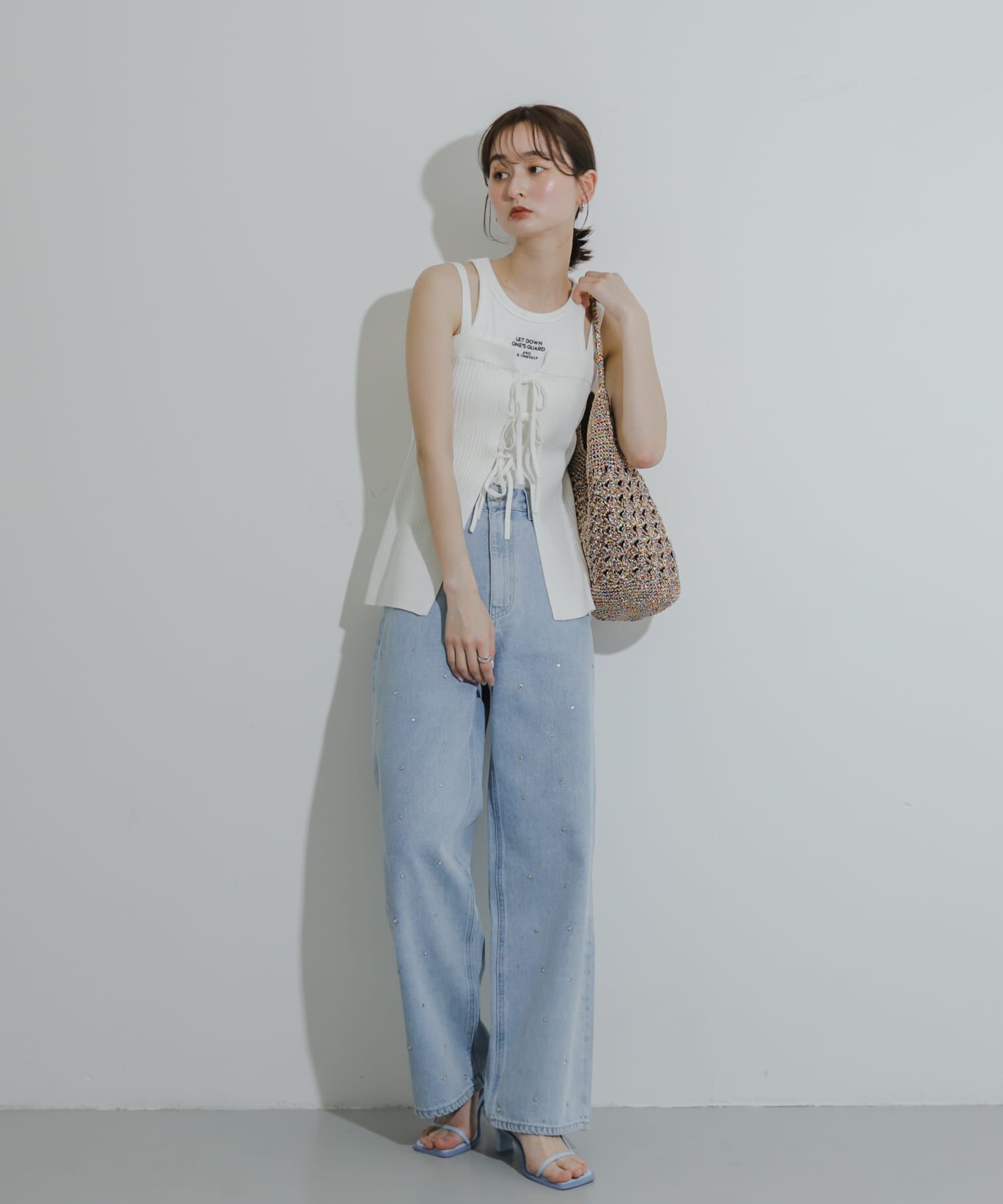 SENSE OF PLACE by URBAN RESEARCH「フロントリボンニットキャミソール」|キャミソール|