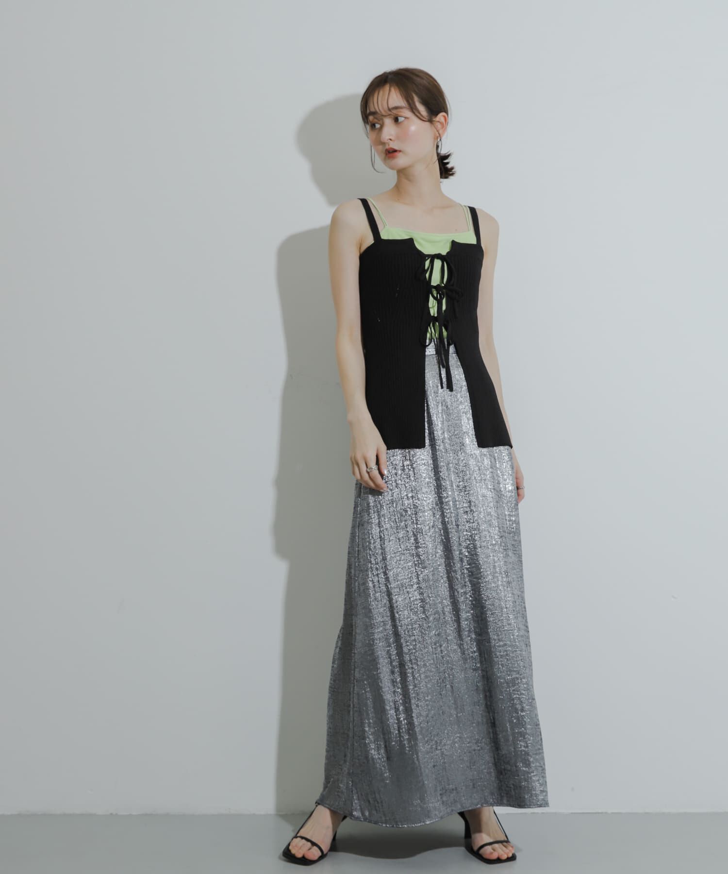 SENSE OF PLACE by URBAN RESEARCH「フロントリボンニットキャミソール」|キャミソール|