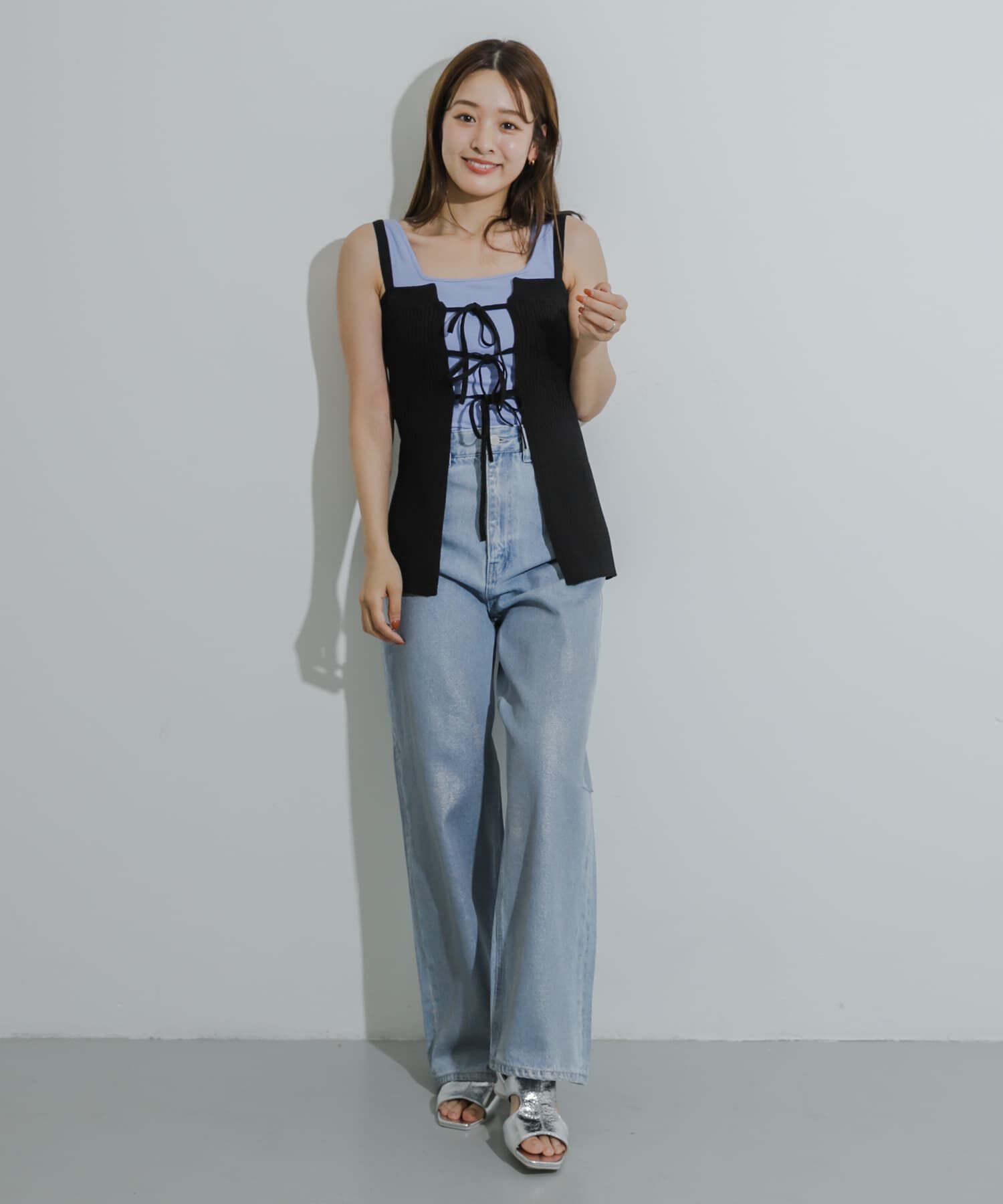 SENSE OF PLACE by URBAN RESEARCH「フロントリボンニットキャミソール」|キャミソール|