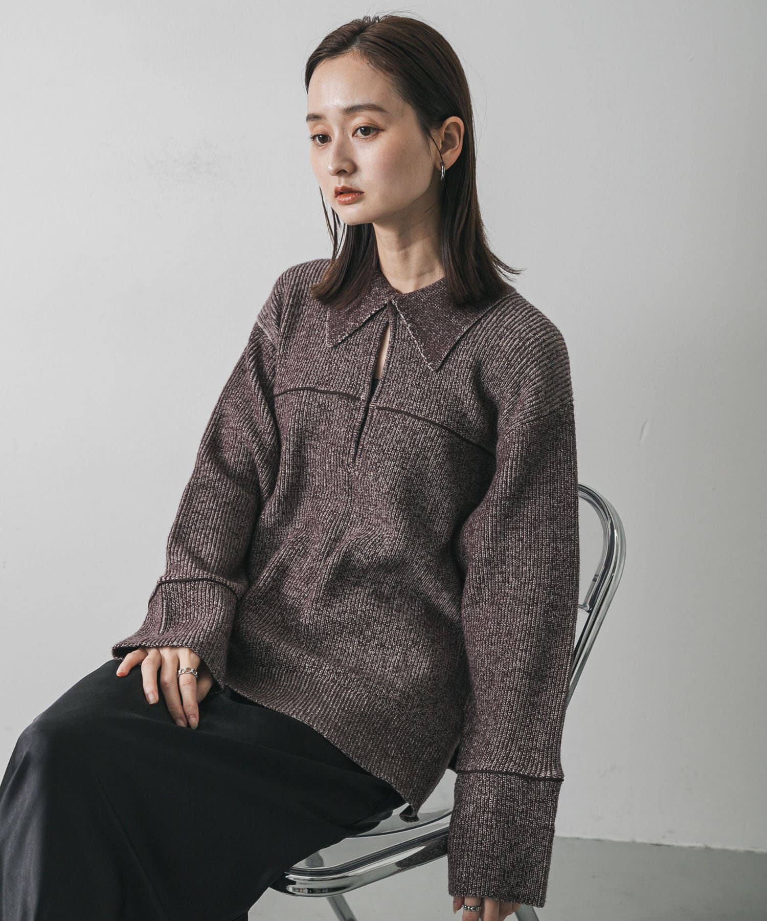 SENSE OF PLACE by URBAN RESEARCH「ルーズフカVネックセーター」|ニット・セーター|