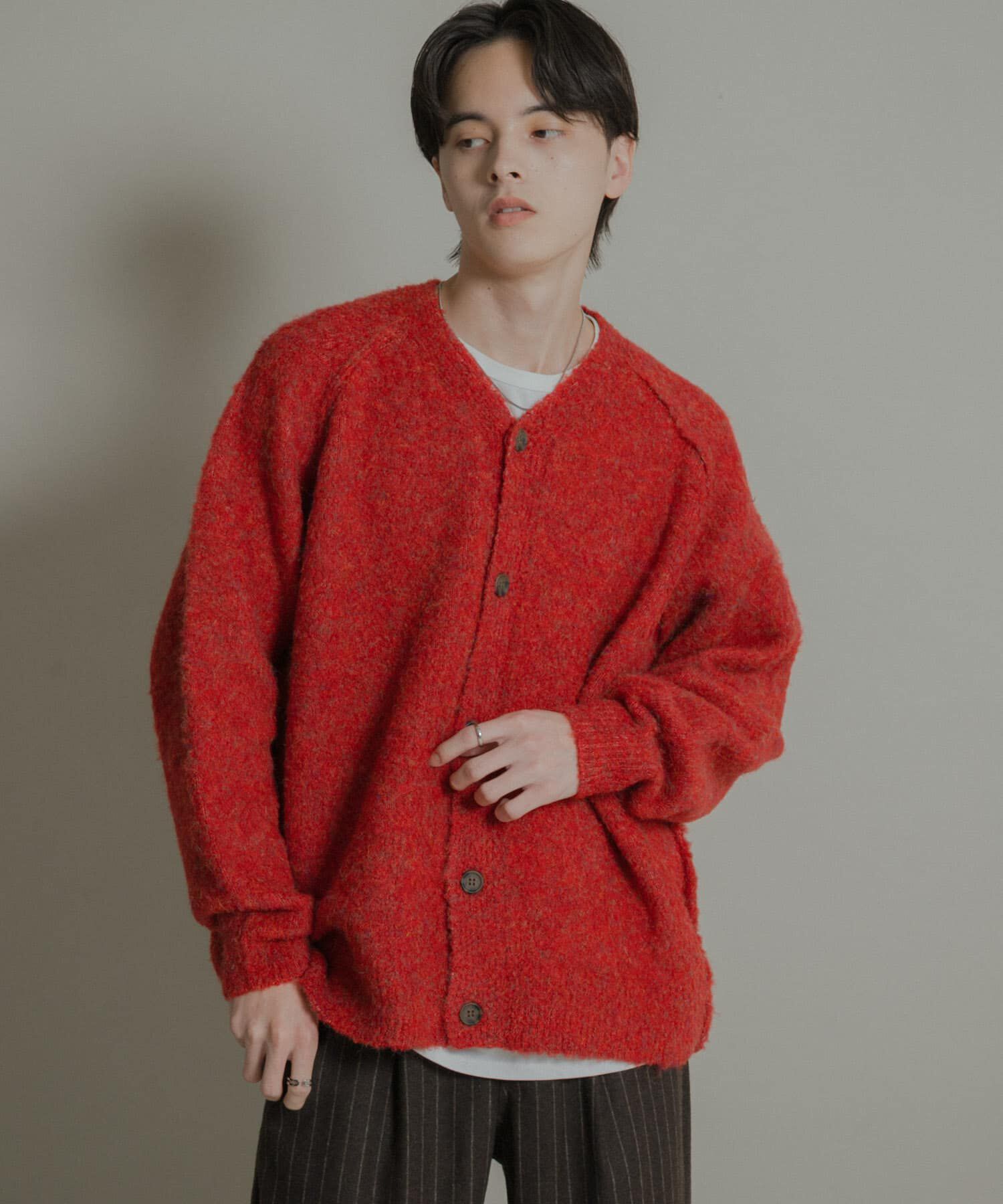 SENSE OF PLACE by URBAN RESEARCH「ブークレVネックカーディガン」|カーディガン|レッド