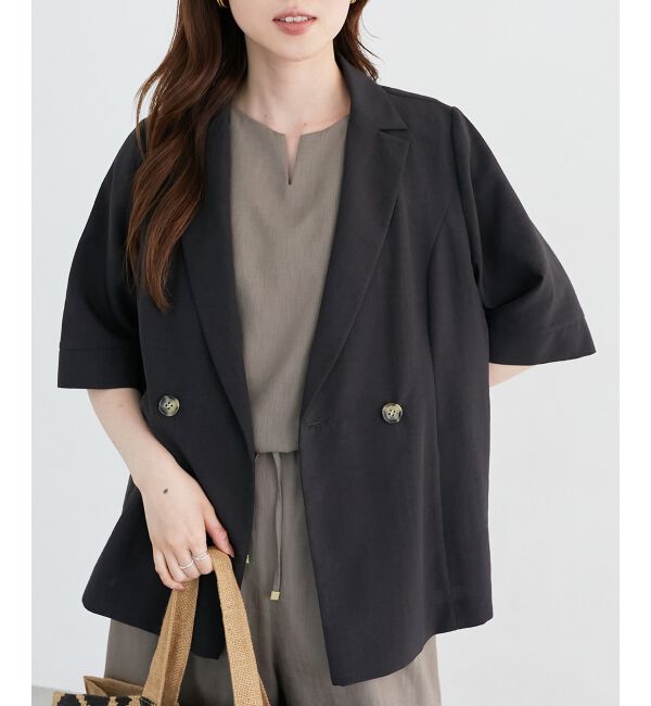  「《シャツ感覚でラフに羽織れる》タンブラーブッチャーハーフスリーブジャケット」|その他|
