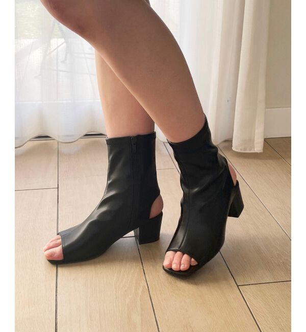 MAJESTICLEGON「オープンブーツサンダル」|サンダル|ブラック