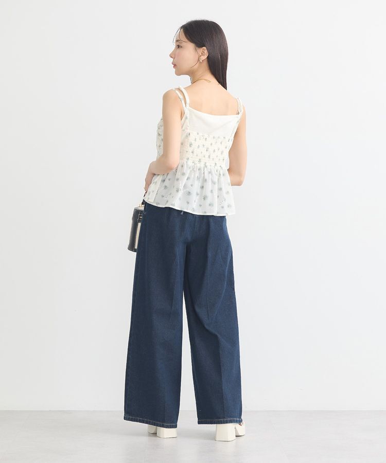 earth music&ecology「花柄ギャザーキャミビスチェ」|ベスト・ジレ|