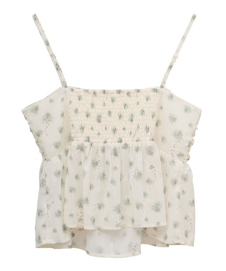 earth music&ecology「花柄ギャザーキャミビスチェ」|ベスト・ジレ|