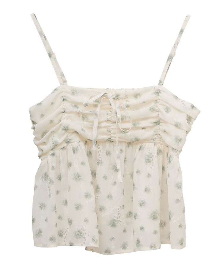 earth music&ecology「花柄ギャザーキャミビスチェ」|ベスト・ジレ|