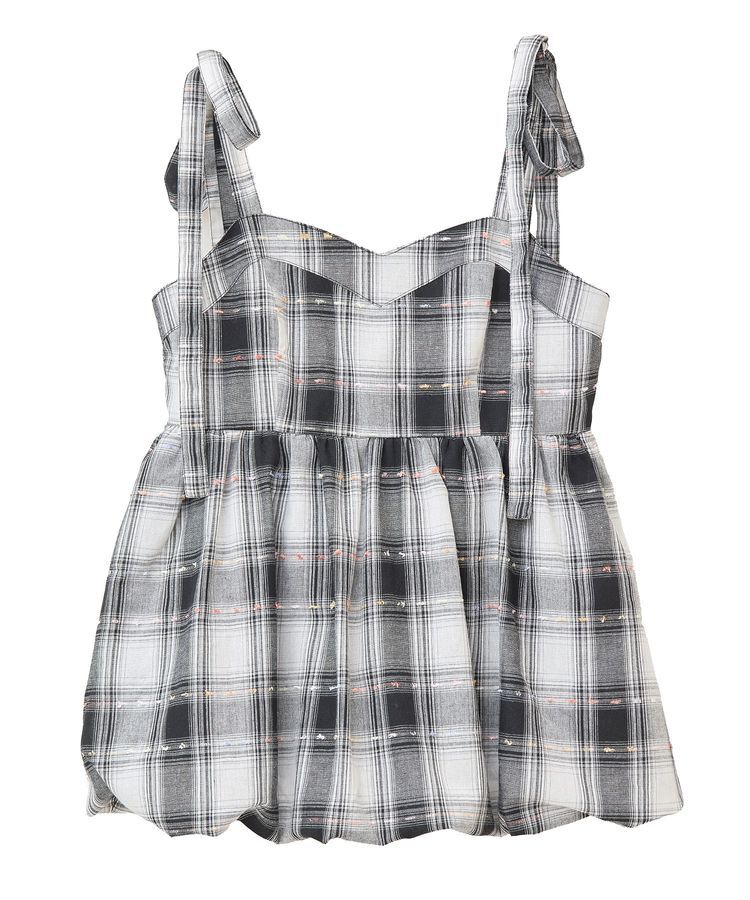 earth music&ecology「チェックパターンバルーンキャミビスチェ」|ベスト・ジレ|