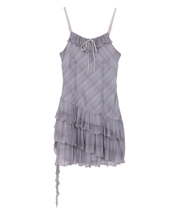 earth music&ecology「フロントリボンチェックミニキャミワンピース」|ワンピース|