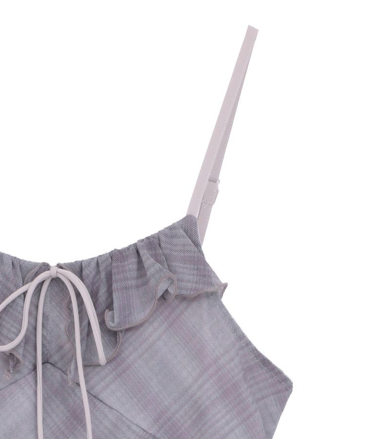 earth music&ecology「フロントリボンチェックミニキャミワンピース」|ワンピース|