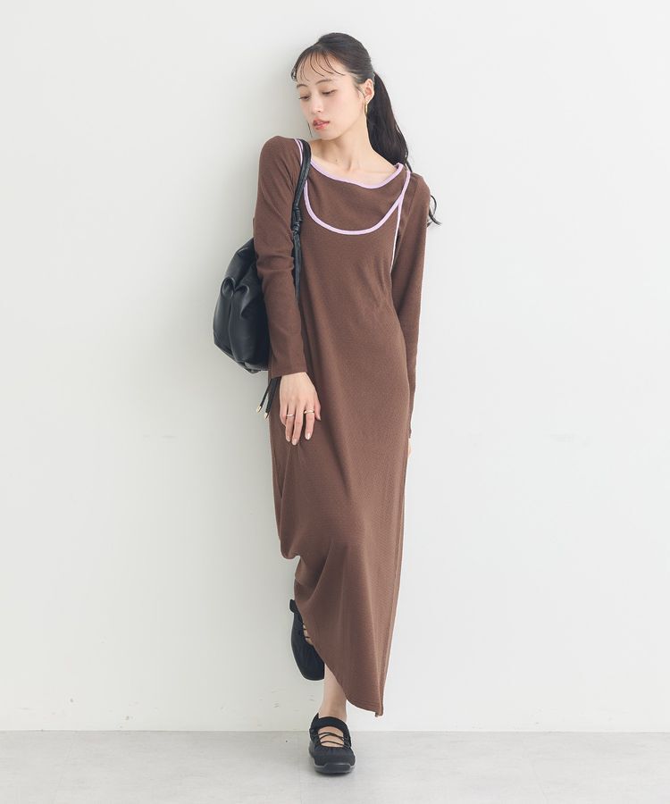 earth music&ecology「【2点SET】レイヤードバイカラーカットワンピース」|ワンピース|