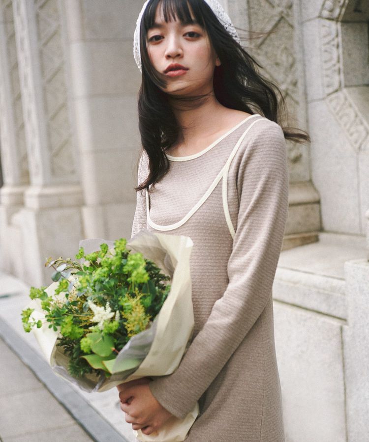 earth music&ecology「【2点SET】レイヤードバイカラーカットワンピース」|ワンピース|