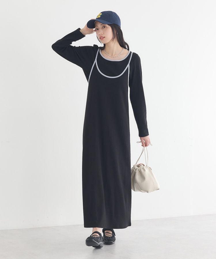 earth music&ecology「【2点SET】レイヤードバイカラーカットワンピース」|ワンピース|