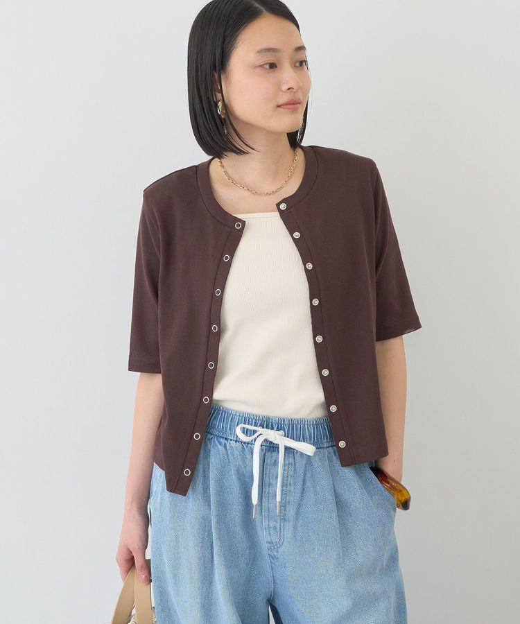 AMERICAN HOLIC「【マルチ機能】リブ半袖カーディガン」|カーディガン|