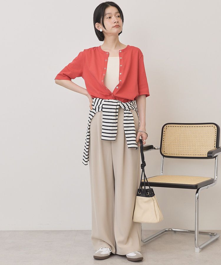 AMERICAN HOLIC「【マルチ機能】リブ半袖カーディガン」|カーディガン|