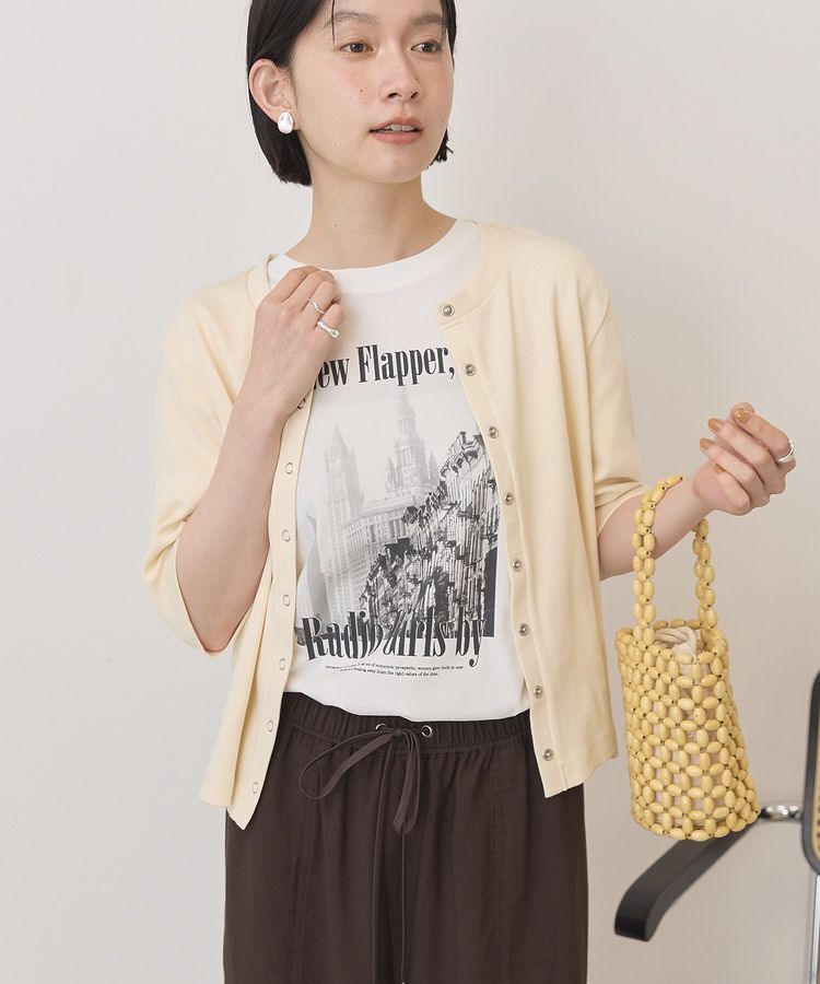 AMERICAN HOLIC「【マルチ機能】リブ半袖カーディガン」|カーディガン|