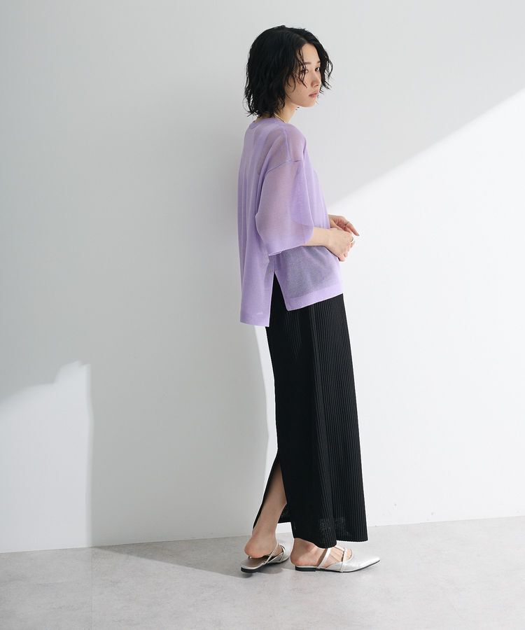 Green Parks「アソートロゴ半袖シアーニットプルオーバー」|ニット・セーター|