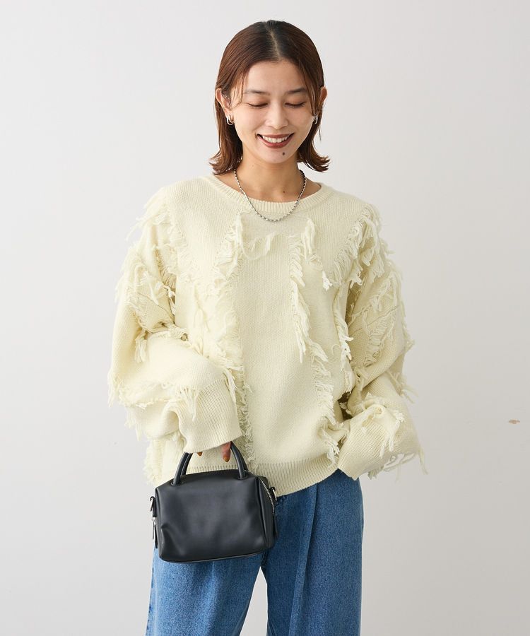 Green Parks「フリンジニットプルオーバー」|ニット・セーター|Ivory