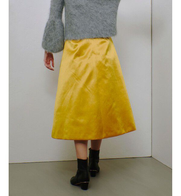 allureville「アセテートサテンボンディングスカート」|フレア|