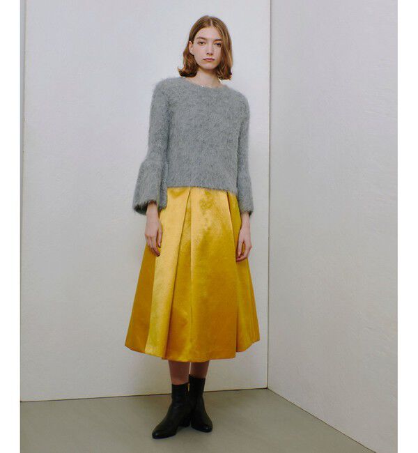 allureville「アセテートサテンボンディングスカート」|フレア|