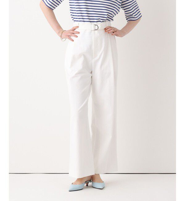 allureville「シェルタリングタックワイドパンツ」|チノ|ホワイト