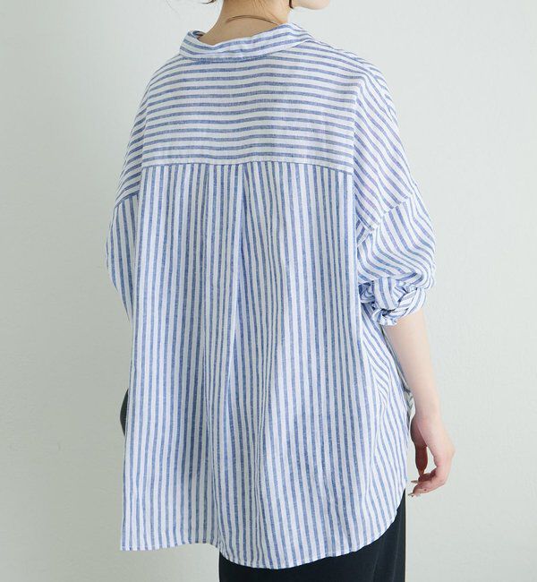  「麻レーヨンストライプシャツ」|シャツ・ブラウス|