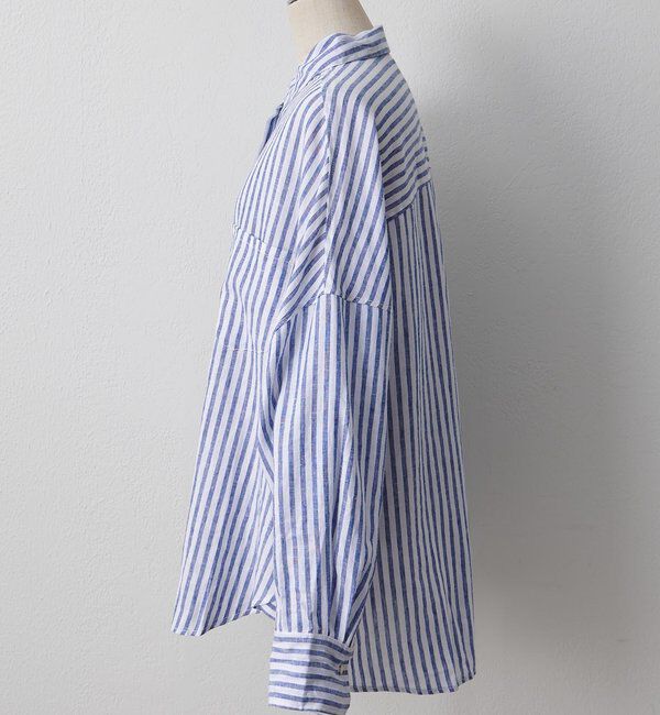  「麻レーヨンストライプシャツ」|シャツ・ブラウス|