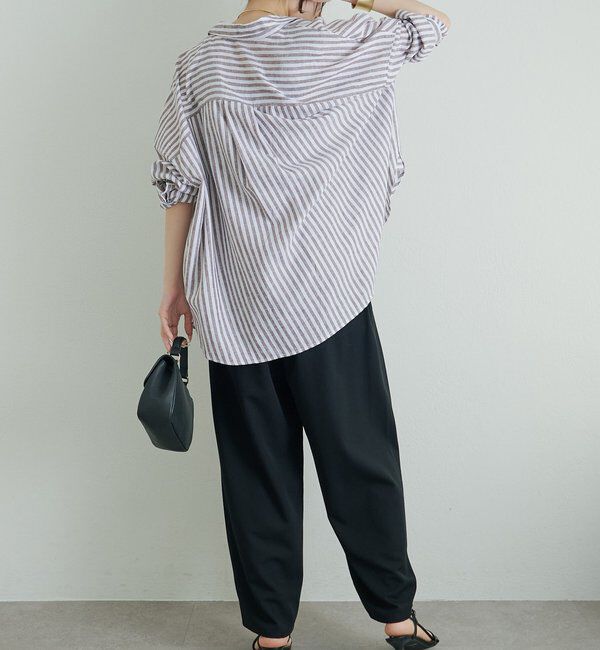  「麻レーヨンストライプシャツ」|シャツ・ブラウス|