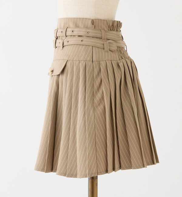  「【SMサイズ展開あり】ダブルベルト付きプリーツミニスカ－ト」|スカート|