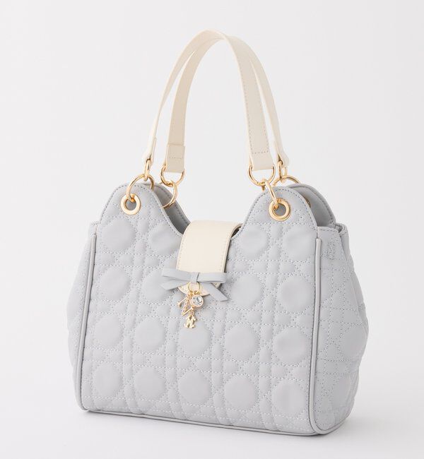  「リボンチャーム付き配色キルティングバッグ」|ショルダー・メッセンジャー|