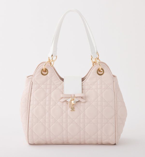  「リボンチャーム付き配色キルティングバッグ」|ショルダー・メッセンジャー|