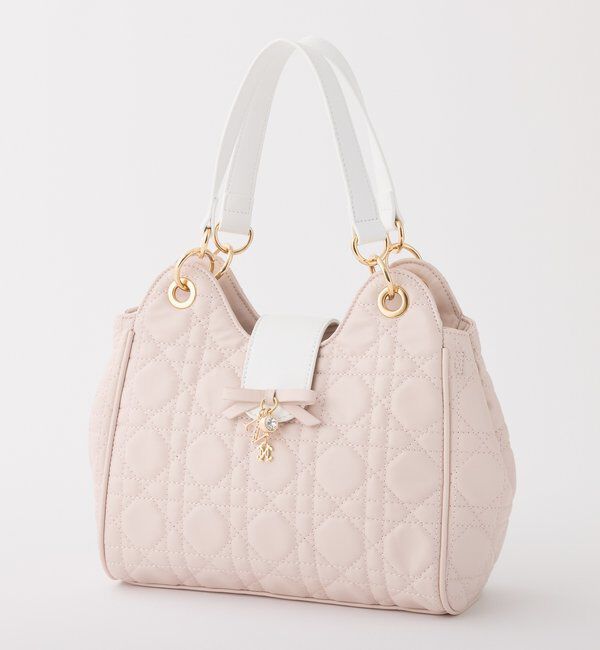  「リボンチャーム付き配色キルティングバッグ」|ショルダー・メッセンジャー|