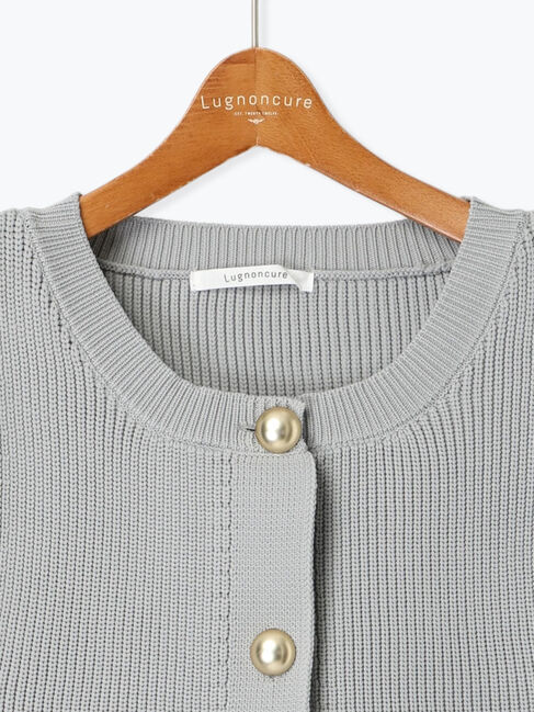 Lugnoncure「金ボタン無撚糸ニットベスト」|ニット・セーター|