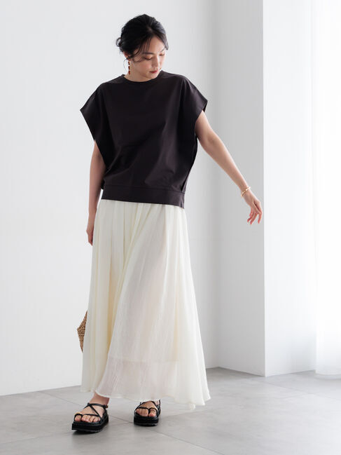 Te chichi「【接触冷感/遮熱/吸水速乾】ショルダータックドルマンTシャツ」|Tシャツ・カットソー|