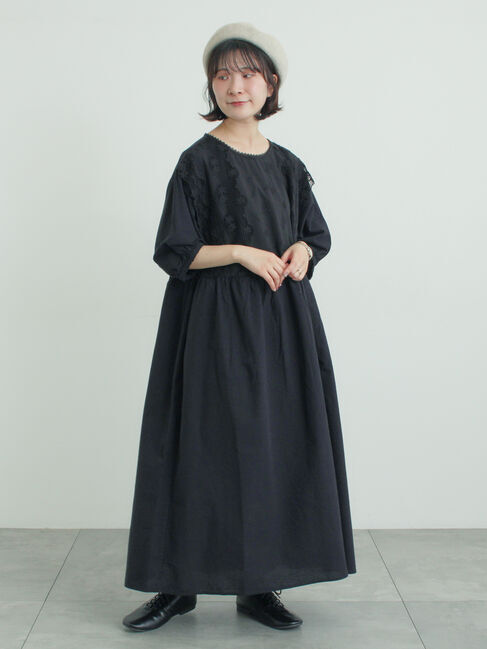 Samansa Mos2「胸元レース貼りワンピース」|ワンピース|