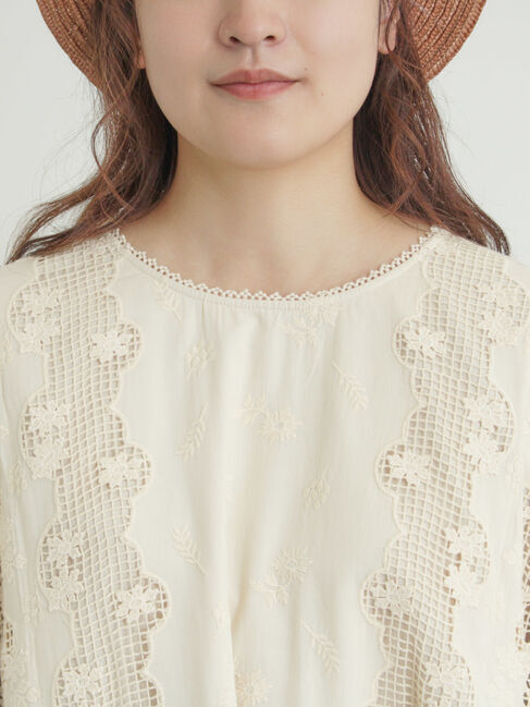 Samansa Mos2「胸元レース貼りワンピース」|ワンピース|